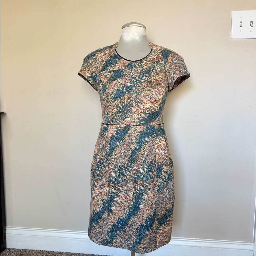 Anthropologie McGinn Elegant Multicolor Short Sleeve Women's Dress Size 2
